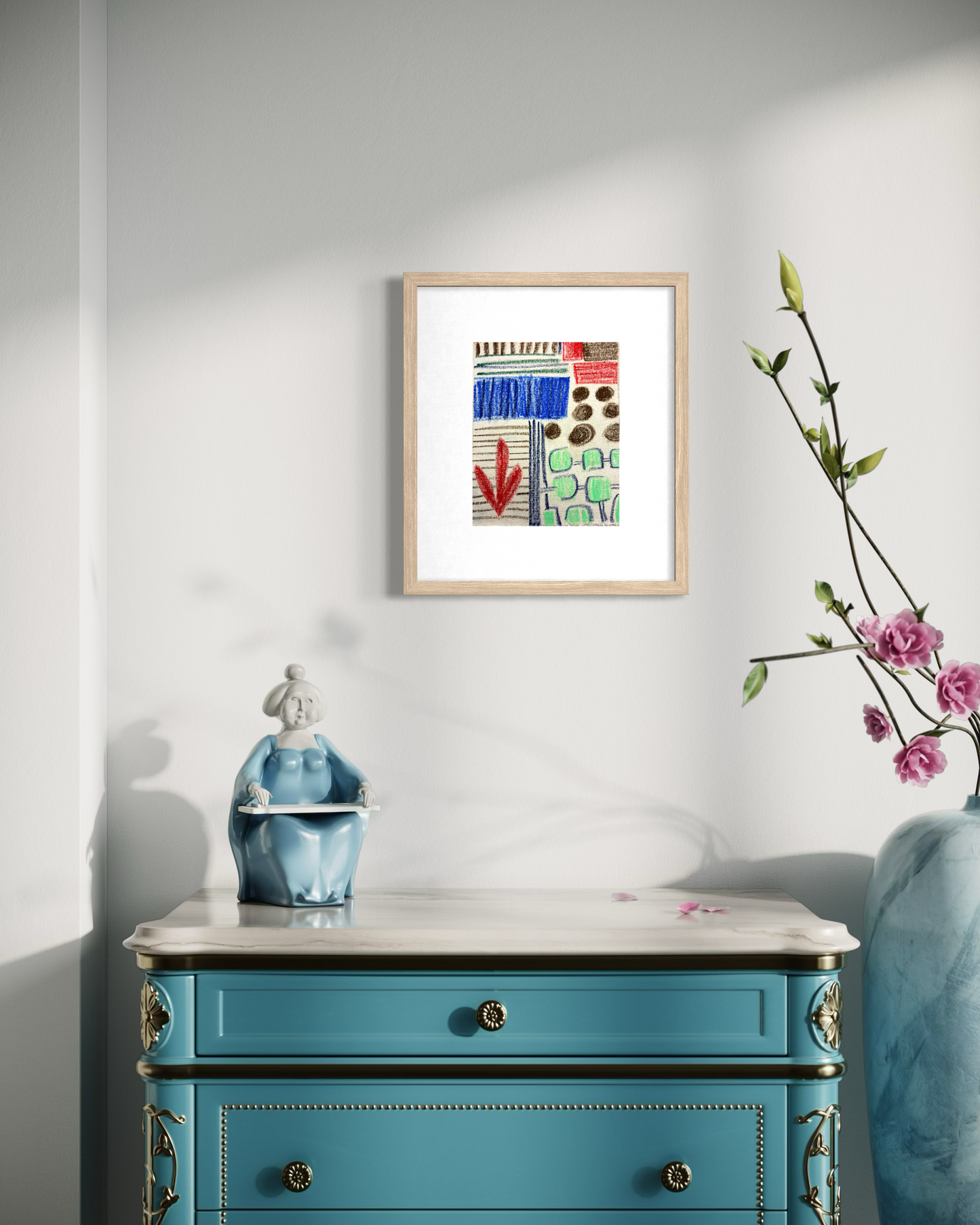 Hand-Painted Abstract Oil Pastel on Raw Canvas | SWARUPA