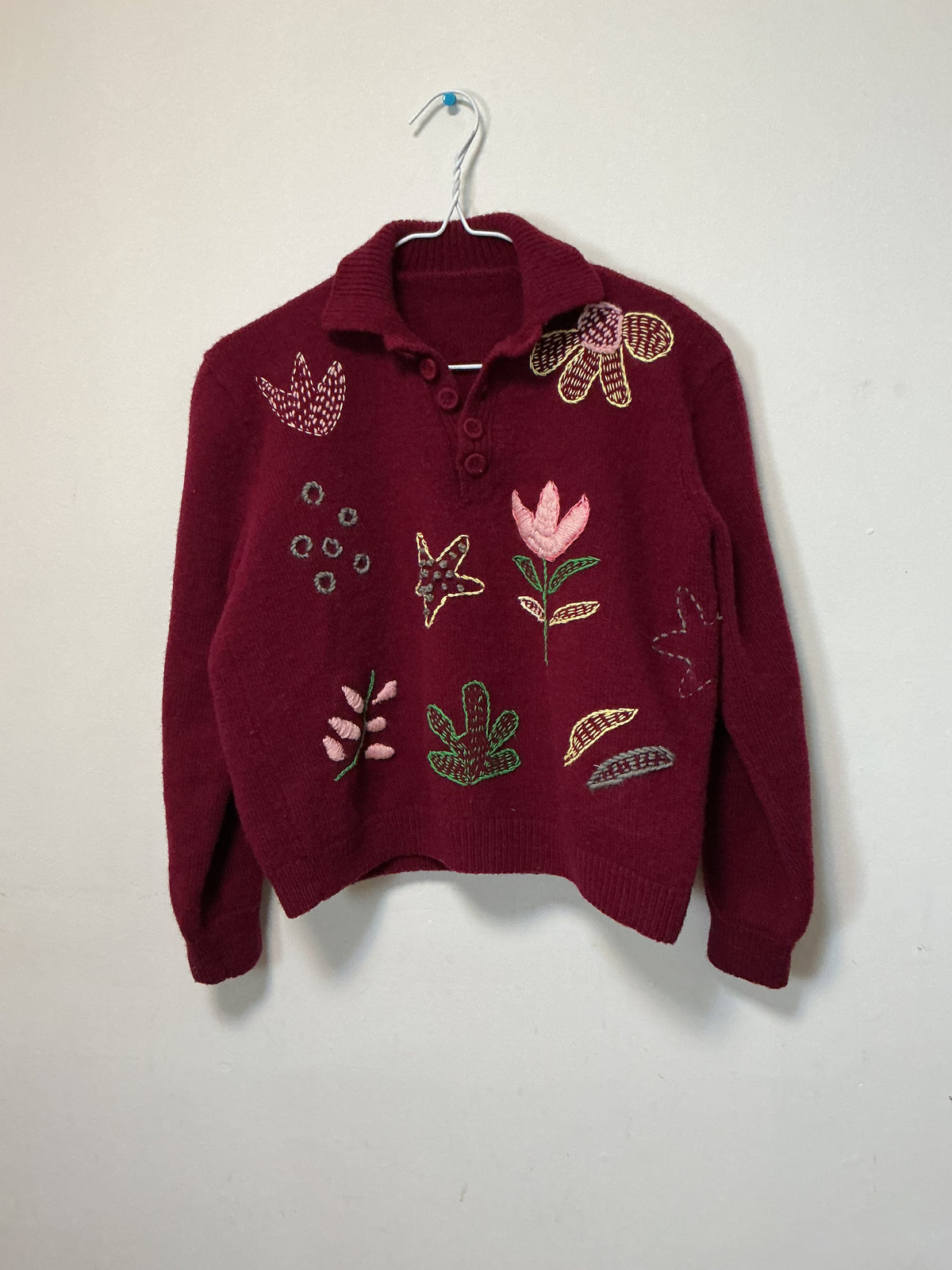 Botanical Embroidered Upcycled Sweater