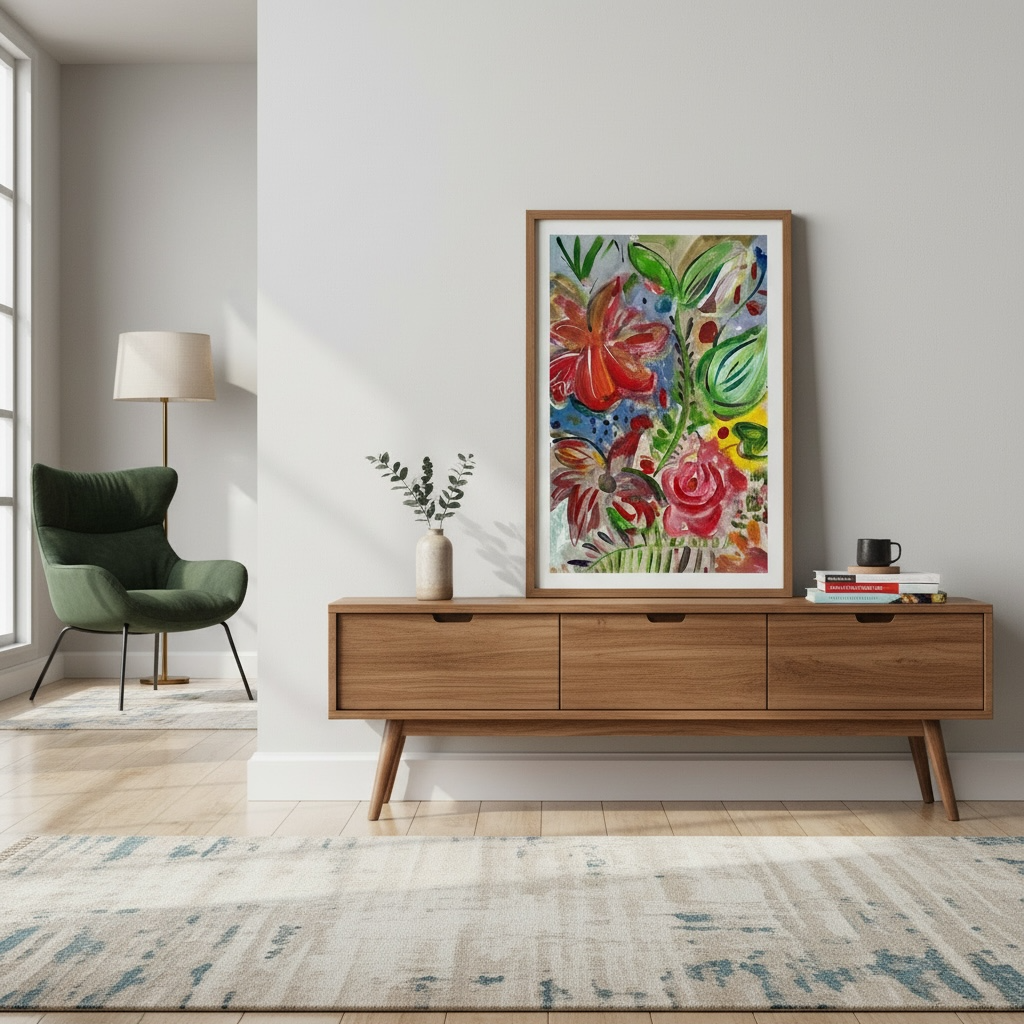 Spring Wildflowers Fine Art Print | Acrylic on Paper