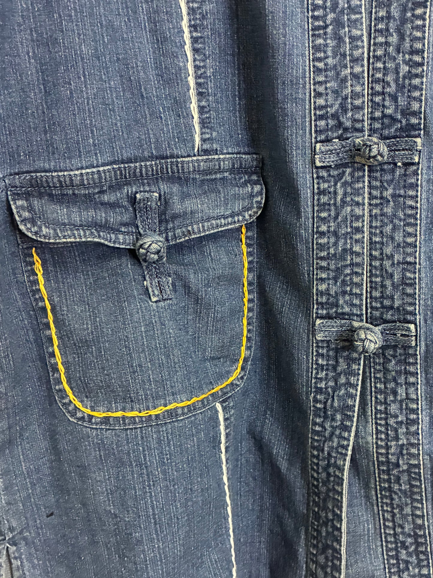 Hand-Embroidered Geometric Denim Jacket