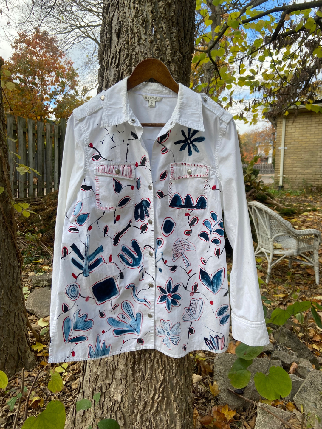 upcycled hand-painted shirt