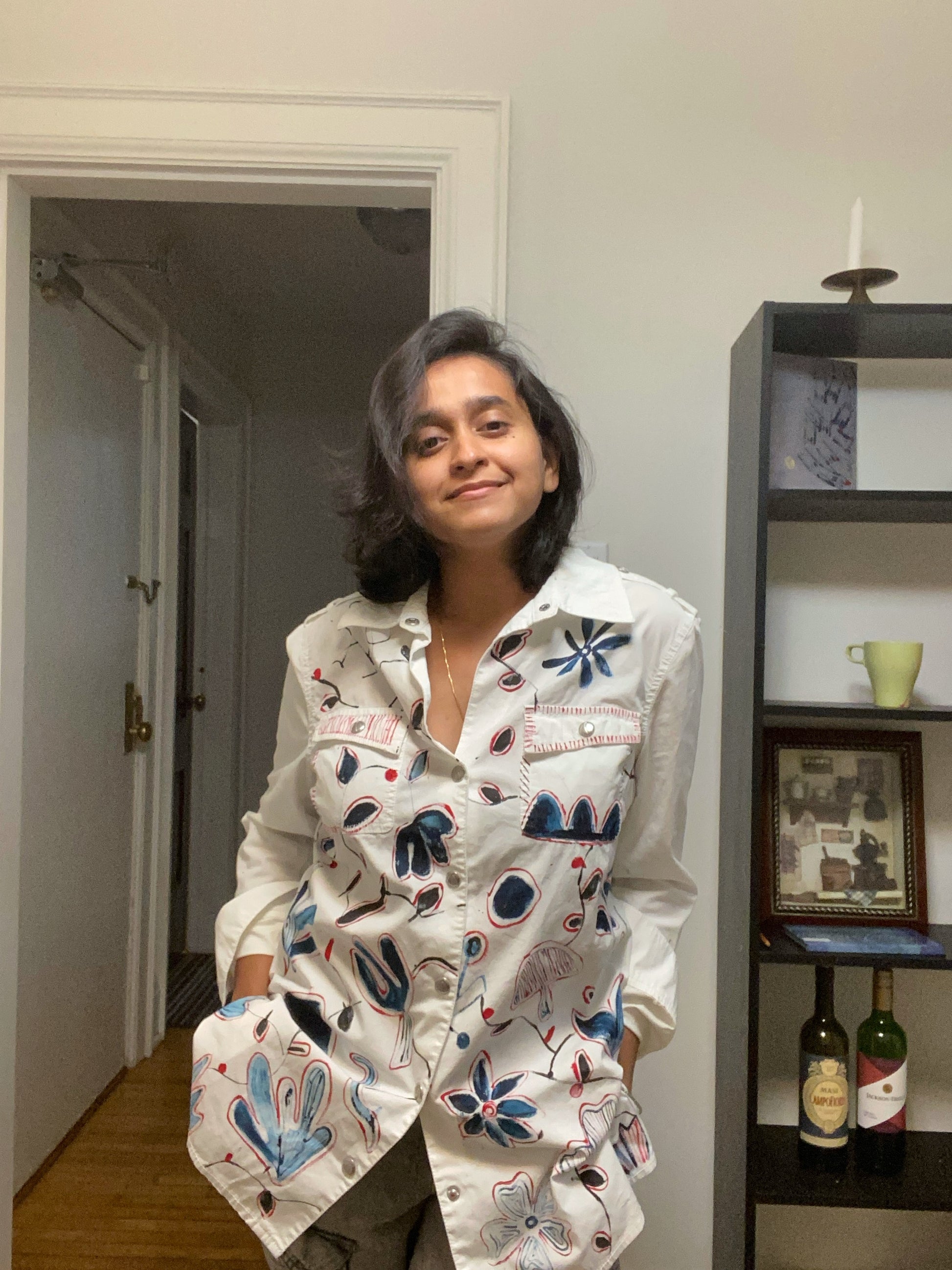 upcycled hand-painted shirt