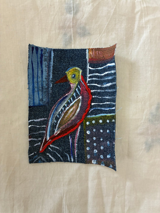 Handmade upcycled spring Textile Patches| Textile Art