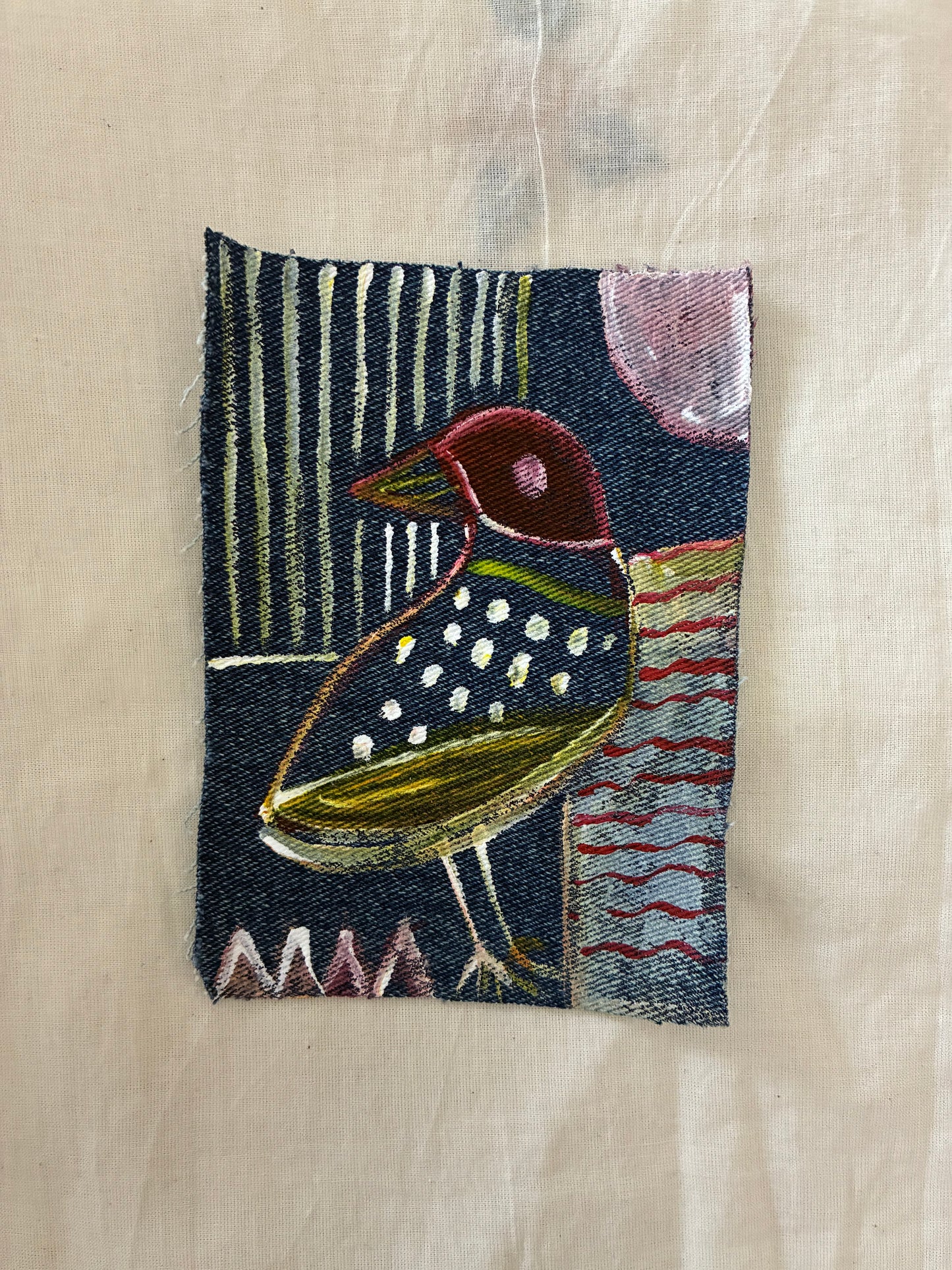 Handmade upcycled spring Textile Patches| Textile Art