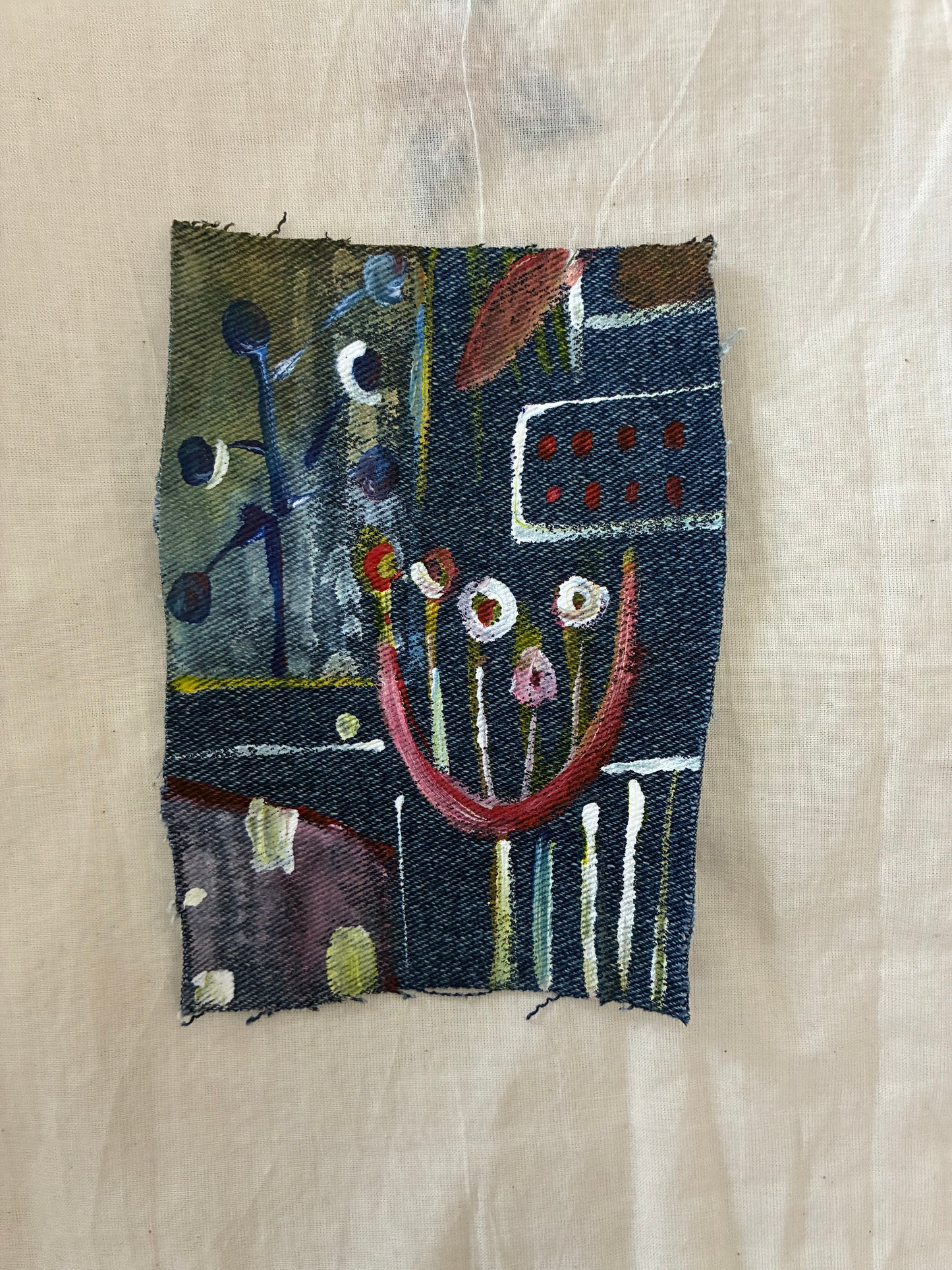 Handmade upcycled spring Textile Patches| Textile Art