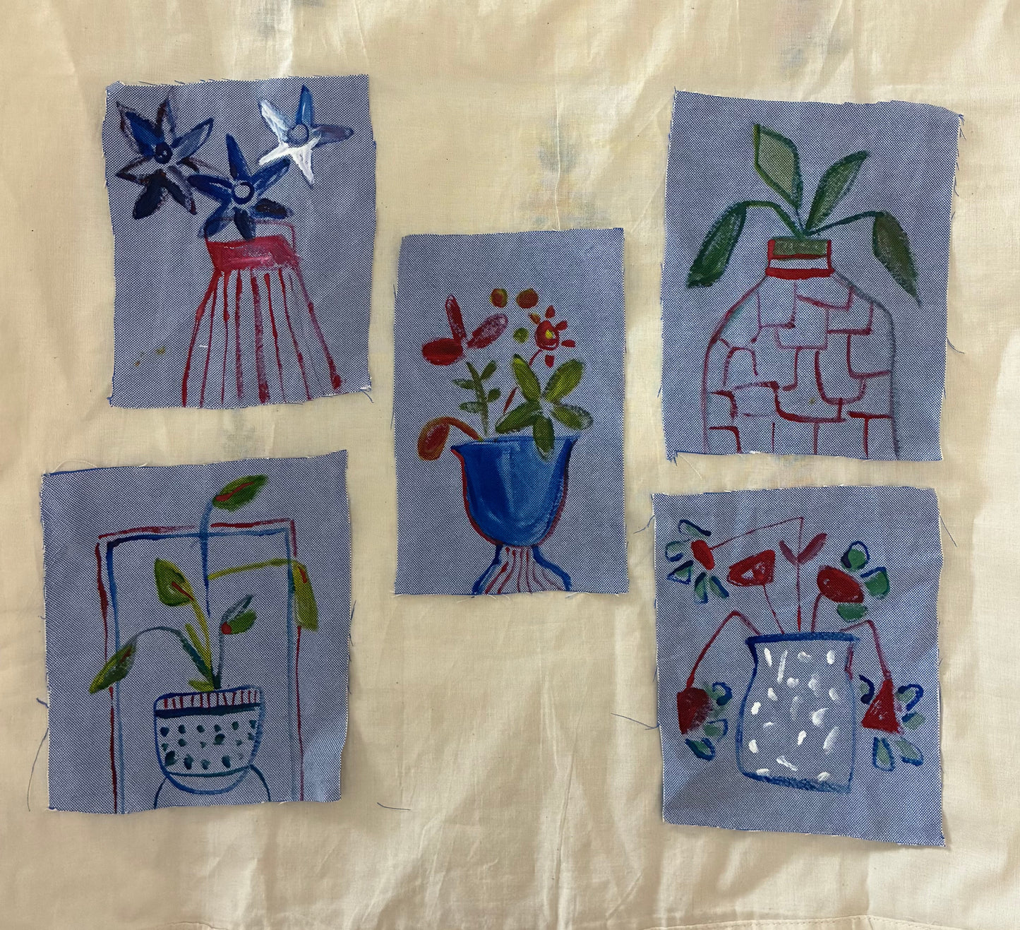 Handmade upcycled textile patches