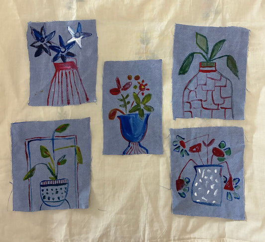 Handmade upcycled textile patches