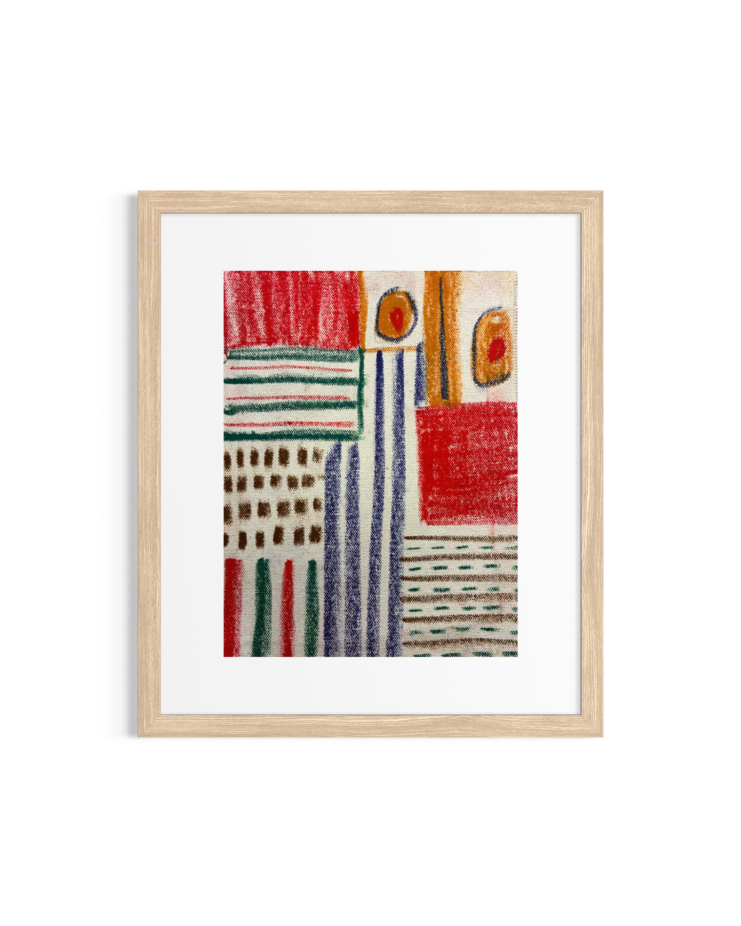 Original Abstract Oil Pastel Painting | Geometric Canvas Wall Art