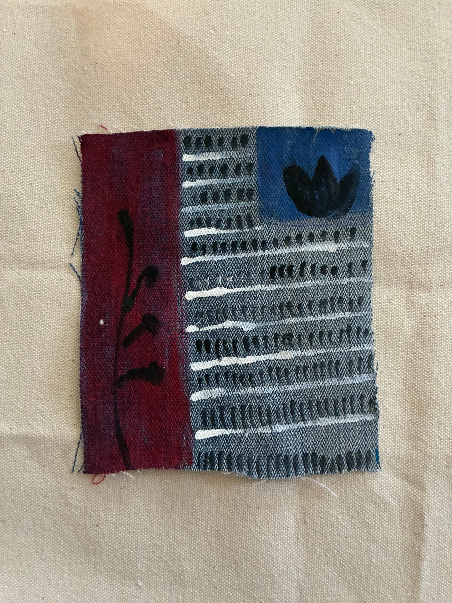 Handmade Sew-On Fabric Patches — Hand-Painted, Upcycled & One-of-a-Kind
