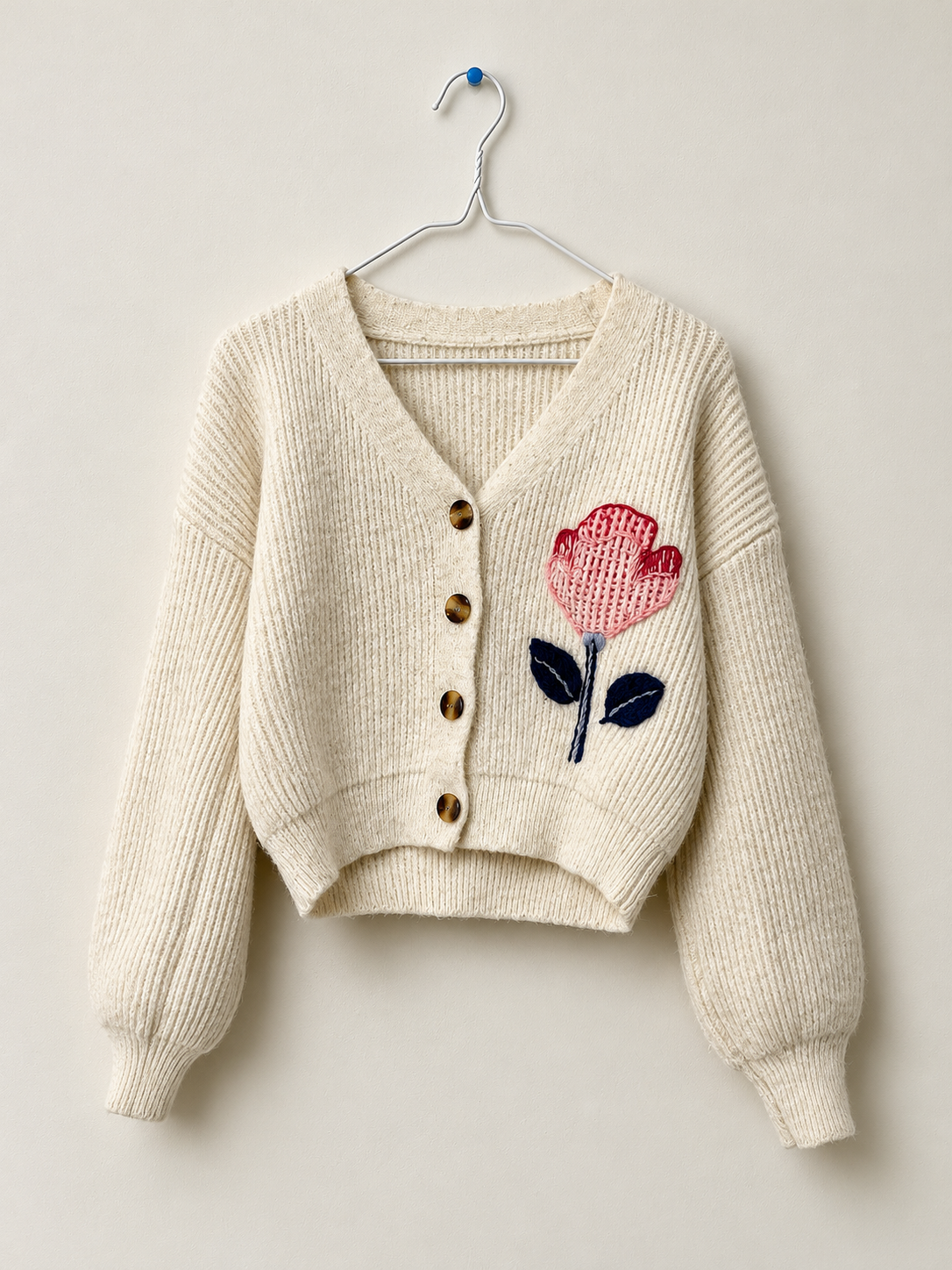 Hand-Embroidered Upcycled Cardigan