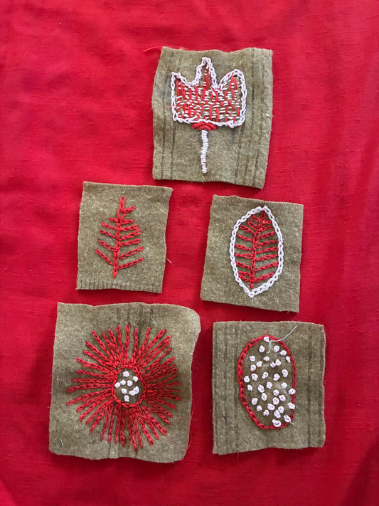 Hand-Painted Sew-On Fabric Patches — Upcycled, Abstract, Made in Canada