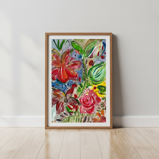Spring Wildflowers Fine Art Print | Acrylic on Paper