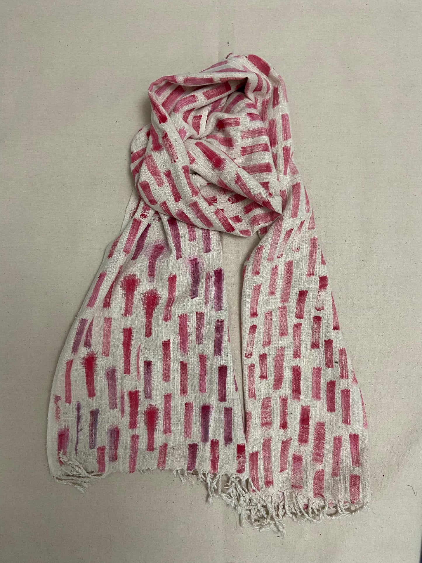 hand painted Eri silk scarf