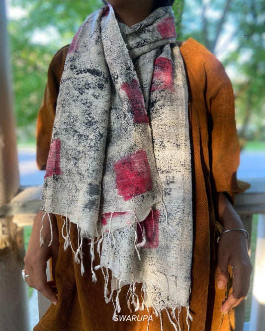 Eco Friendly Eri Silk Scarf | Hand Painted |
