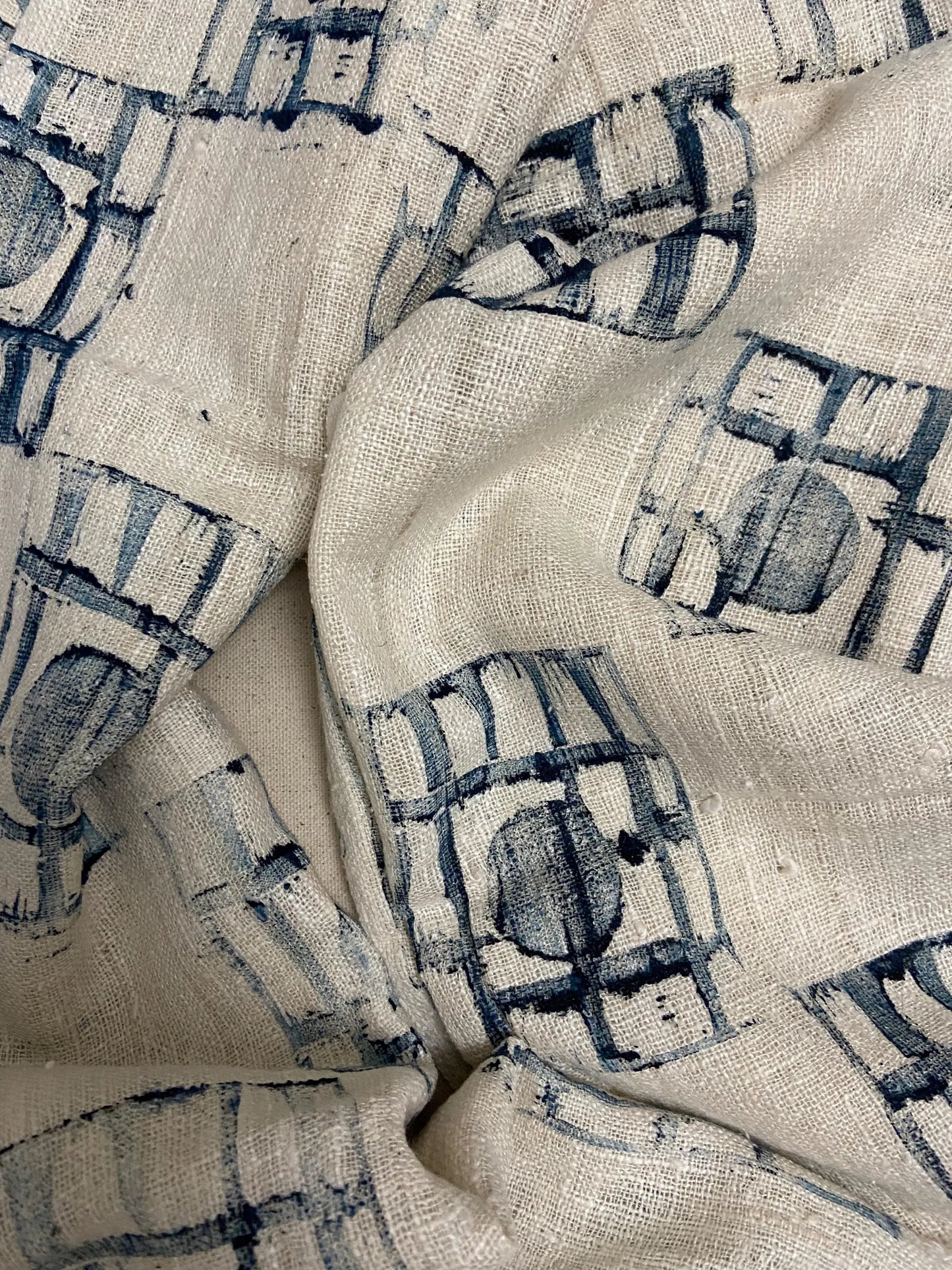 hand block printed eri silk scarf
